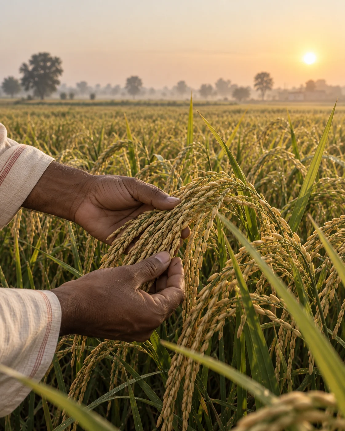 Standing paddy at origin in the Indo-Gangetic plain